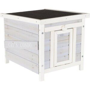 TRIXIE Outdoor Cat House, Weatherproof Cat House with Raised Floor, Hinged